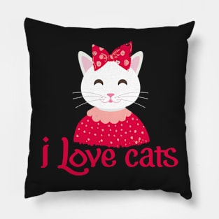 I Love Cats Pillow