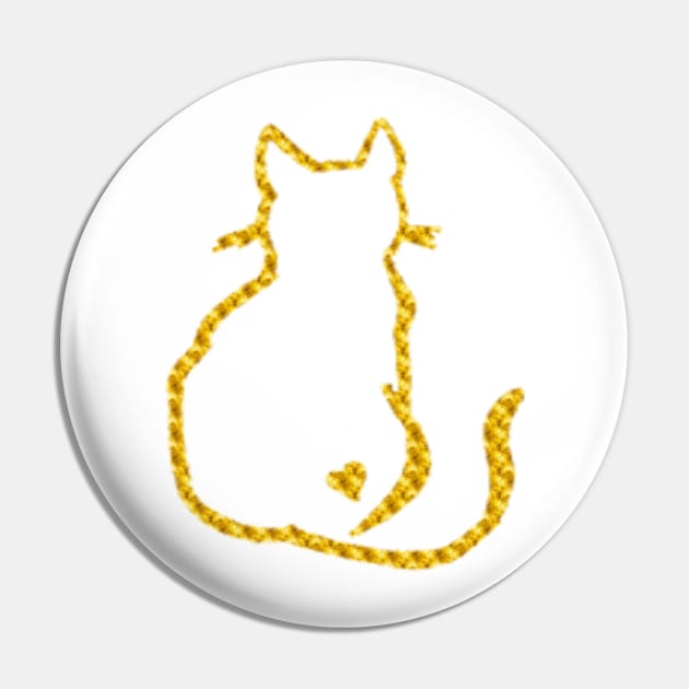 Golden Cat Pin by alexbookpages