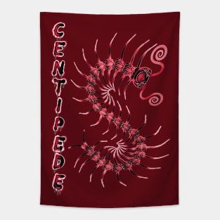 Red Centipede with Spray Paint Tapestry