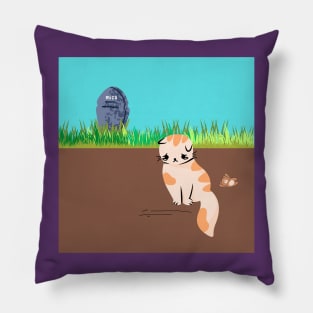 ' miss you mica ' sad kitty art Pillow