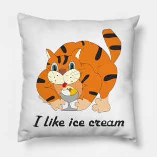 The cat is an ice cream lover Pillow