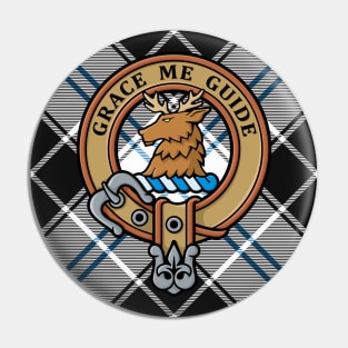 Clan Forbes Crest over Dress Tartan Pin