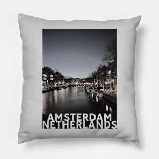 Amsterdam Netherlands Canals Travel Pillow