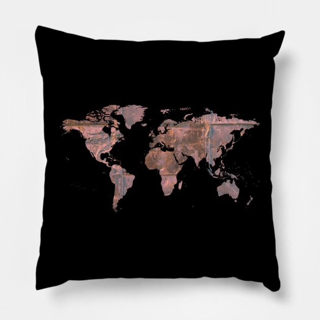 World travel adventure map Pillow by Mia
