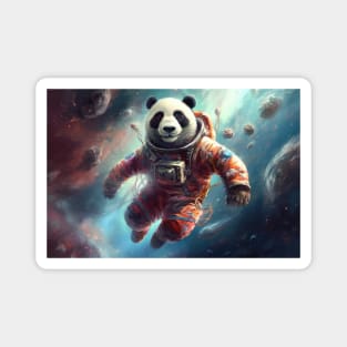 Cosmic Serenity: Panda Astronaut in the Vastness of Space Magnet