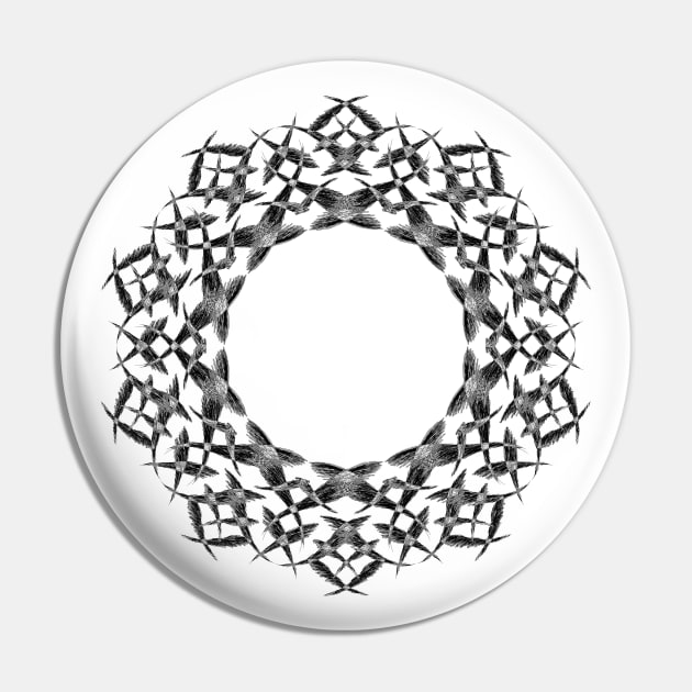 Mandala Flurry Black Pin by Designs by Steve