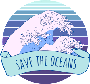 Aesthetic Save the oceans Wholesome Great Wave Magnet