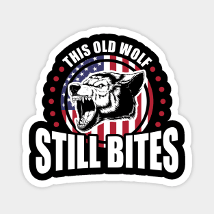 This Old Wolf Still Bites Patriotic Veteran Magnet