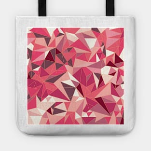 Red Geometric Crystal Pattern Tote