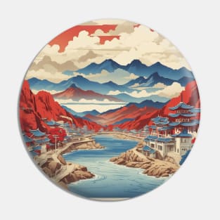 Changwon South Korea Travel Tourism Retro Vintage Art Pin