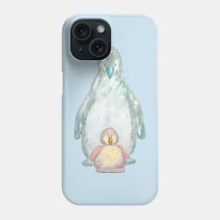 Cute baby penguin with Mommy/daddy penguin. Phone Case