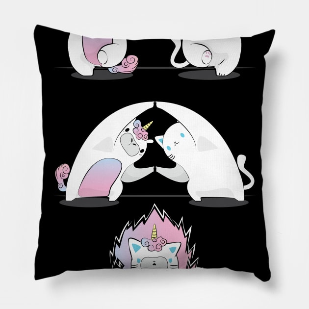 Pussycat with Unicorn Fusion Pillow by avshirtnation