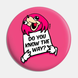 Do You Know the Way Knuckles Meme Pin