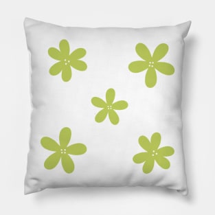 Minimal Abstract Flowers - Lime Green Pillow