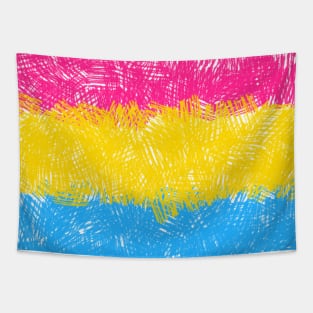 Pansexual Flag in Crosshatch Design Tapestry