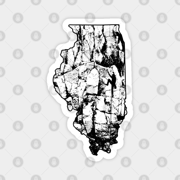 Rock Climbing Illinois Rock Climber State Map Magnet by TeeCreations