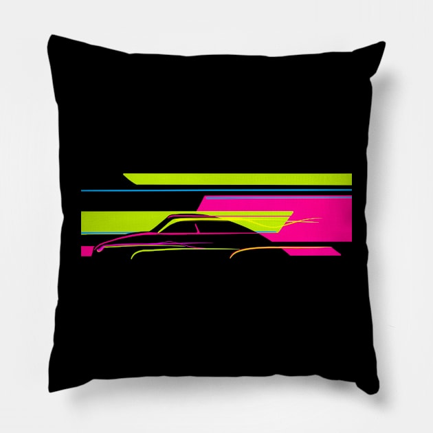 Neon speed car Pillow by Izzzzman