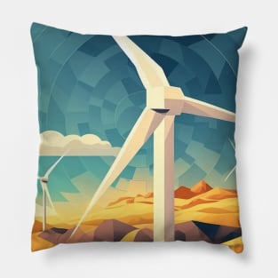 Wind Turbine Park Green Energy Pillow