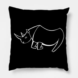 Rhino Funny Nursery Cartoon Hand Drawing Pillow