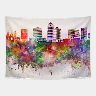 Albuquerque V2 skyline in watercolor background Tapestry