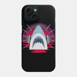 Headphones On Shark Sunset Phone Case