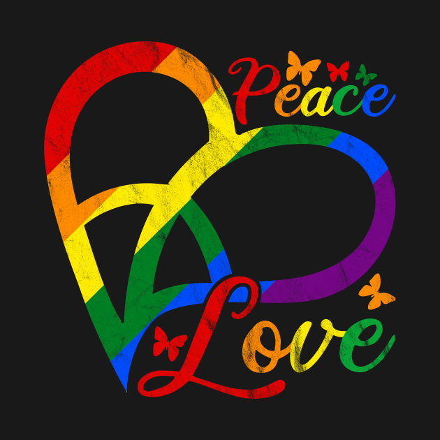 Discover Peace Love Heart Rainbow LGBT - Lgbt - T-Shirt