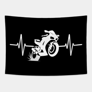 Sport Motorcycle Heartbeat Tapestry