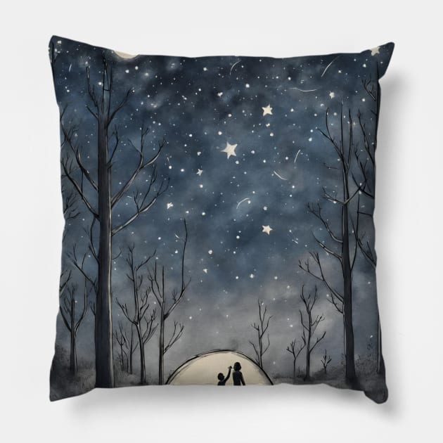 Who stole the night? Pillow by Jolyful Drawing