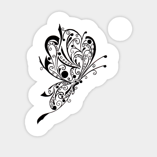 Butterfly Tattoo Lineart Butterfly Tattoo Sticker Teepublic