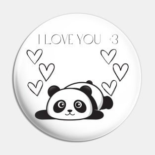 Panda I Love You Pin