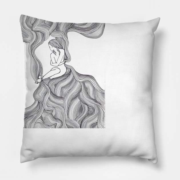 Squiggly Lady Pillow by sophiarose1