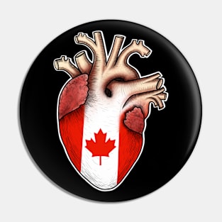 I love Canada,human heart anatomy ,I love my heart Pin