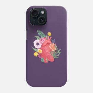 Floral human heart Phone Case