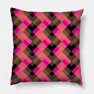 Zagga’ - in shades of Cerise, Orange and Kharki on a Black  base Pillow