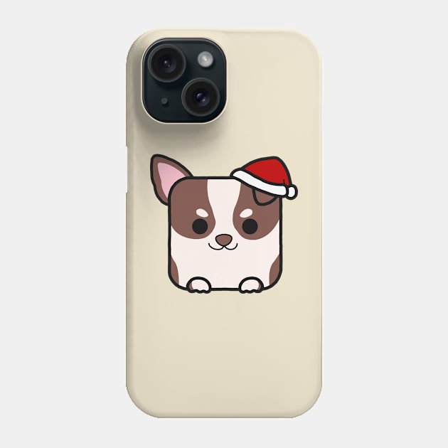 Funny Square Chihuahua Christmas Phone Case by Luna Illustration