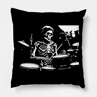 skeleton drummer Pillow