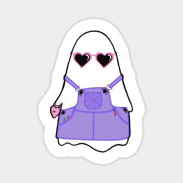 Trendy Ghoul in overalls and heart sunglasses Magnet by malaynab-artsy