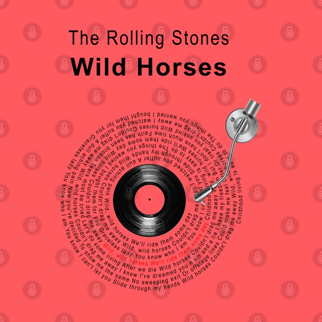 WILD HORSES LYRICS ILLUSTRATIONS by Vansa Design