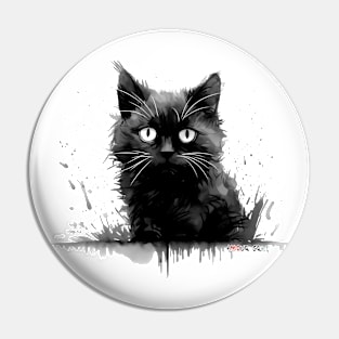 Water Ink Cuddly Whisker Baby Cat Pin