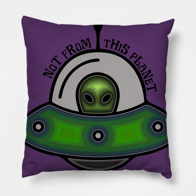 Not From This Planet Pillow by xxtinastudio