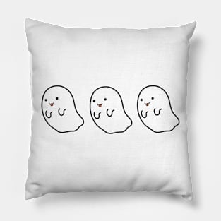 Kawaii Cute Ghosts Anime Manga Harajuku Simple Aesthetic Halloween Art Pillow