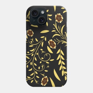 Floral pattern with flowers and leaves hohloma style Phone Case