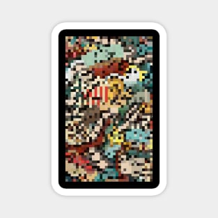 abstract pixel art Magnet