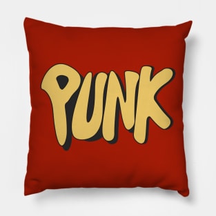 Yellow Punk Text Pillow