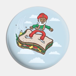 Sinbad Surfs the Seven Skies, on a Sandwich. I Don't know Why Pin