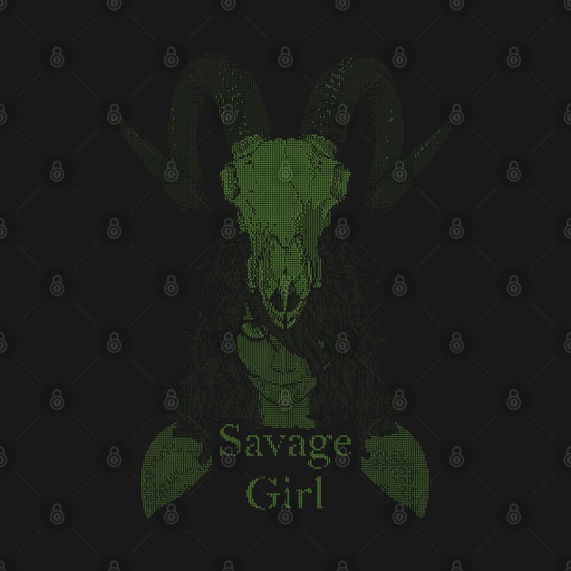 ASCii Savage Girl w/ text (Green) by McNerdic