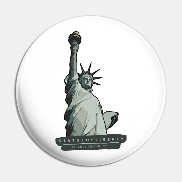 Colorblock Statue of Liberty Pin by ReverieCompany