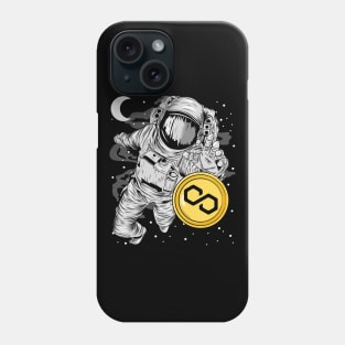 Astronaut Reaching Polygon Matic Coin To The Moon Crypto Token Cryptocurrency Wallet Birthday Gift For Men Women Kids Phone Case