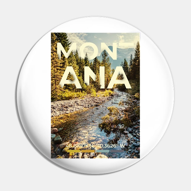 Montana Travel Poster Pin by mardavemardave