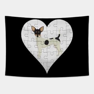 Toy Fox Terrier Heart Jigsaw Pieces Design - Gift for Toy Fox Terrier Lovers Tapestry